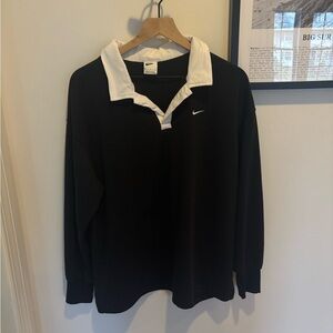 Nike Black and White Polo Shirt